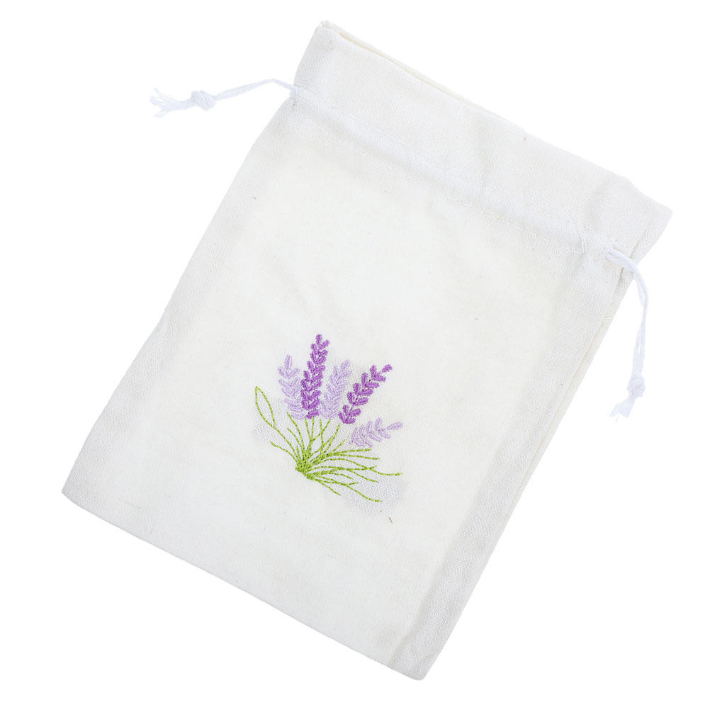 Dried Herbs - Kantong Kain Serut Pola Lavender Kosong,