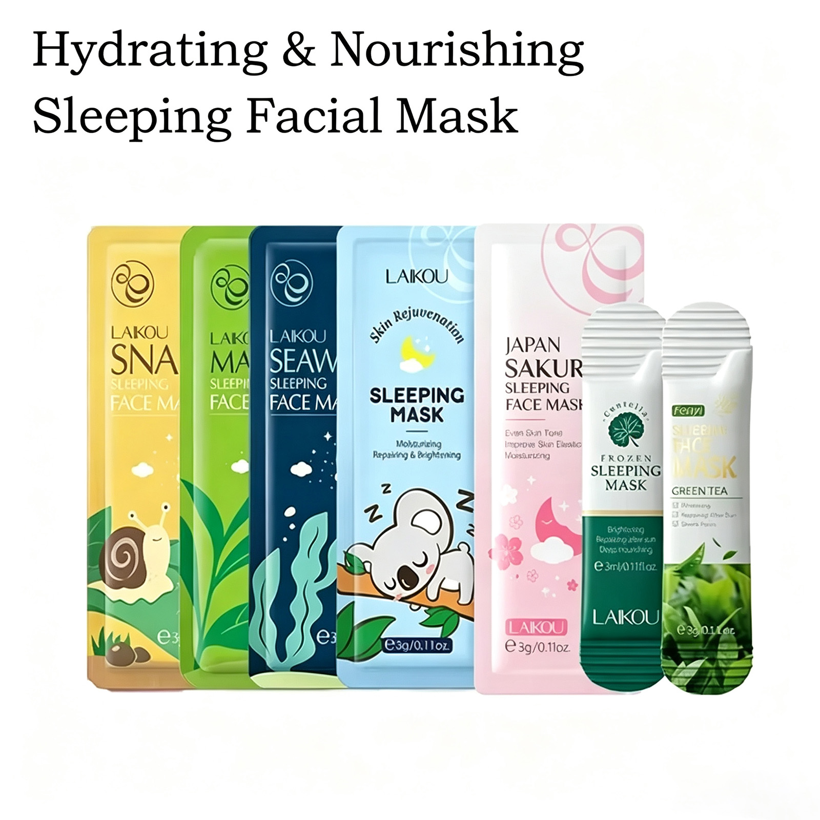 Chamomile Tea - LAIKOU 7PCS Set Masker Wajah Tidur