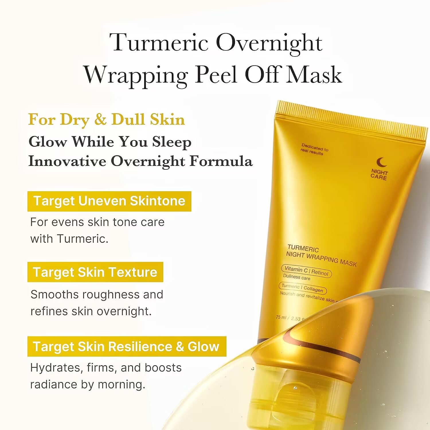 Masker Peel Off Kolagen Kunyit - Turmeric ulasan dan harga