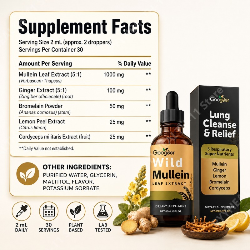 Tetes Cair Mullein Campuran He - Herbal Supplement ulasan dan harga